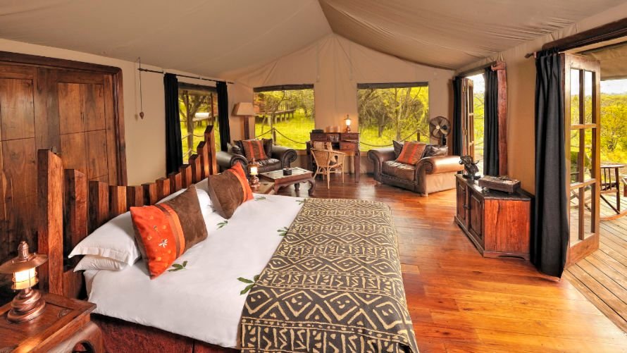 Elewana Serengeti Migration Camp mobile tent bedfroom