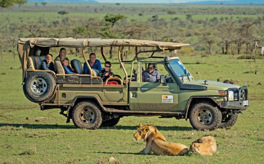 Lions on a Base Camp Game drive in Maasai Mara national Reserve Kenya