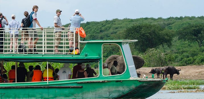 Kazinga Channel Boat cruise on a 5 Day Uganda wildlife safari